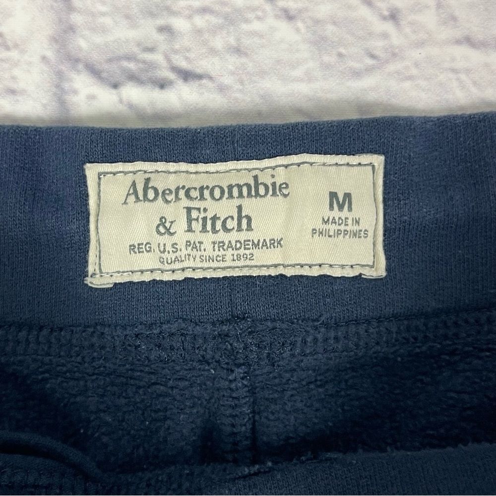 Abercrombie & Fitch Navy Blue Logo Tape Joggers - Picture 2 of 6